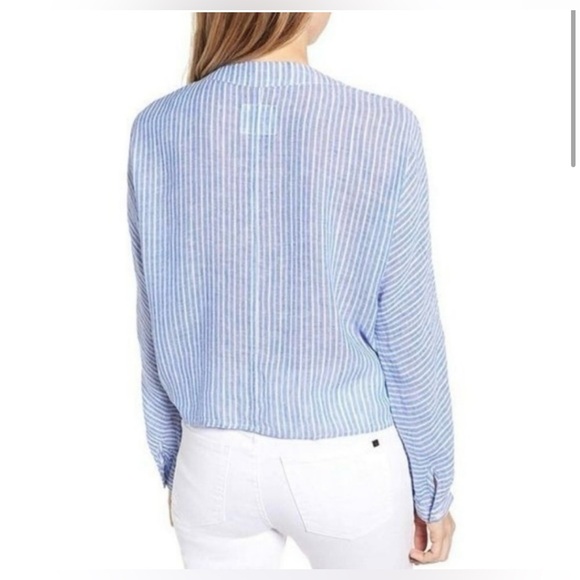 Rails Sloan Azure Blue and White Striped Button-Up Women's Top, Small - Picture 9 of 9